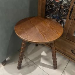 Mid-Century Coffee Table Small Round Side Tables for Sofa Rubber Wood End Tables Vintage Accent Table for Living Room Home Decor