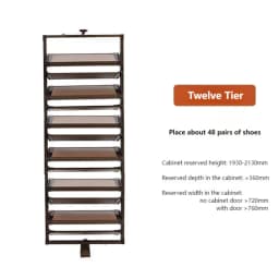 Space Saving 360° Rotating Shoe Rack, Multi-layer Shoe Holder Storage Organizer, Built-in Height Adjustable Shoe Cabinet Closet