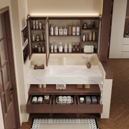 Partitions Organizer Bathroom Cabinet Mirror Modern Skincare Drawers Display Bathroom Cabinet Paper Slim Gabinete Home Furniture