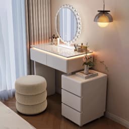 Modern Corner Vanity Desk Tallboy Femme Luxury European Vanity Table Unique Design Tocador De Maquillaje Furniture Bedroom