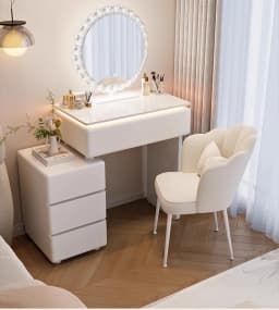 Modern Corner Vanity Desk Tallboy Femme Luxury European Vanity Table Unique Design Tocador De Maquillaje Furniture Bedroom