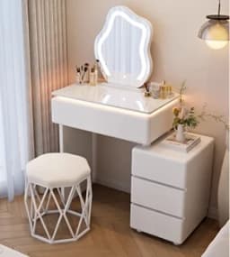 Modern Corner Vanity Desk Tallboy Femme Luxury European Vanity Table Unique Design Tocador De Maquillaje Furniture Bedroom