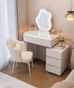 Modern Corner Vanity Desk Tallboy Femme Luxury European Vanity Table Unique Design Tocador De Maquillaje Furniture Bedroom