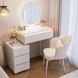 Modern Corner Vanity Desk Tallboy Femme Luxury European Vanity Table Unique Design Tocador De Maquillaje Furniture Bedroom