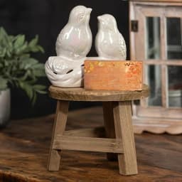 Mini Wooden Stool Flower Display Stand Potted Plant Shelf Bonsai Rack Simple Wood Grain Garden Plant Pot Stand for Home Graden