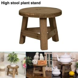 Mini Wooden Stool Flower Display Stand Potted Plant Shelf Bonsai Rack Simple Wood Grain Garden Plant Pot Stand for Home Graden