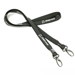 BOEING AIRUBS carbon fiber lanyard, mesh metal wide version, ID double hook lanyard unit chest card