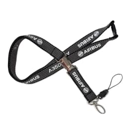 BOEING AIRUBS carbon fiber lanyard, mesh metal wide version, ID double hook lanyard unit chest card
