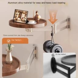 Foldable Coffee Table Small Round Table Home Bedroom Wall Mounted Bedside Storage Shelf Suspended Creative Floating Edge Tables