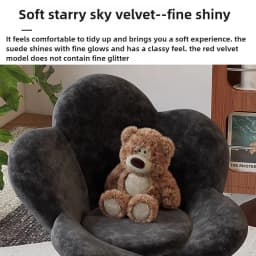Creative Petals Vanity Stool Creamy Makeup Chair for Girl Modern Nail Salon Seat with Backrest Girly Aesthetic Bedroom Furniture
