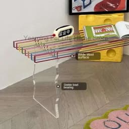 Nordic Acrylic Stools for Bedside Hallway Ottoman Rainbow Transparent Simple Creative Household Footstool for Bedroom