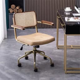 modern Simple Office Chair Home Comfortable Computer Chair Office Chairs for Bedroom Rattan backrest Chair Retro Swivel Chair