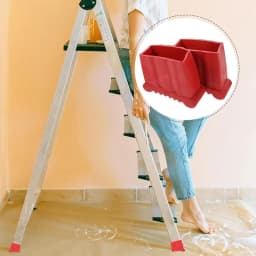 B97A-4Pcs Non-Slip Folding Ladder Feet Mat, Rubber Stair Foot Pads & Covers, Anti-Skid Ladder Leg Cushion Bumper
