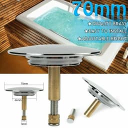 Bathroom Sink Drain Plug Stopper, 70mm Push Pop-Up Click Clack Plug Stopper Adjustable Bath Plug For Wash Basin Drains Bathroom