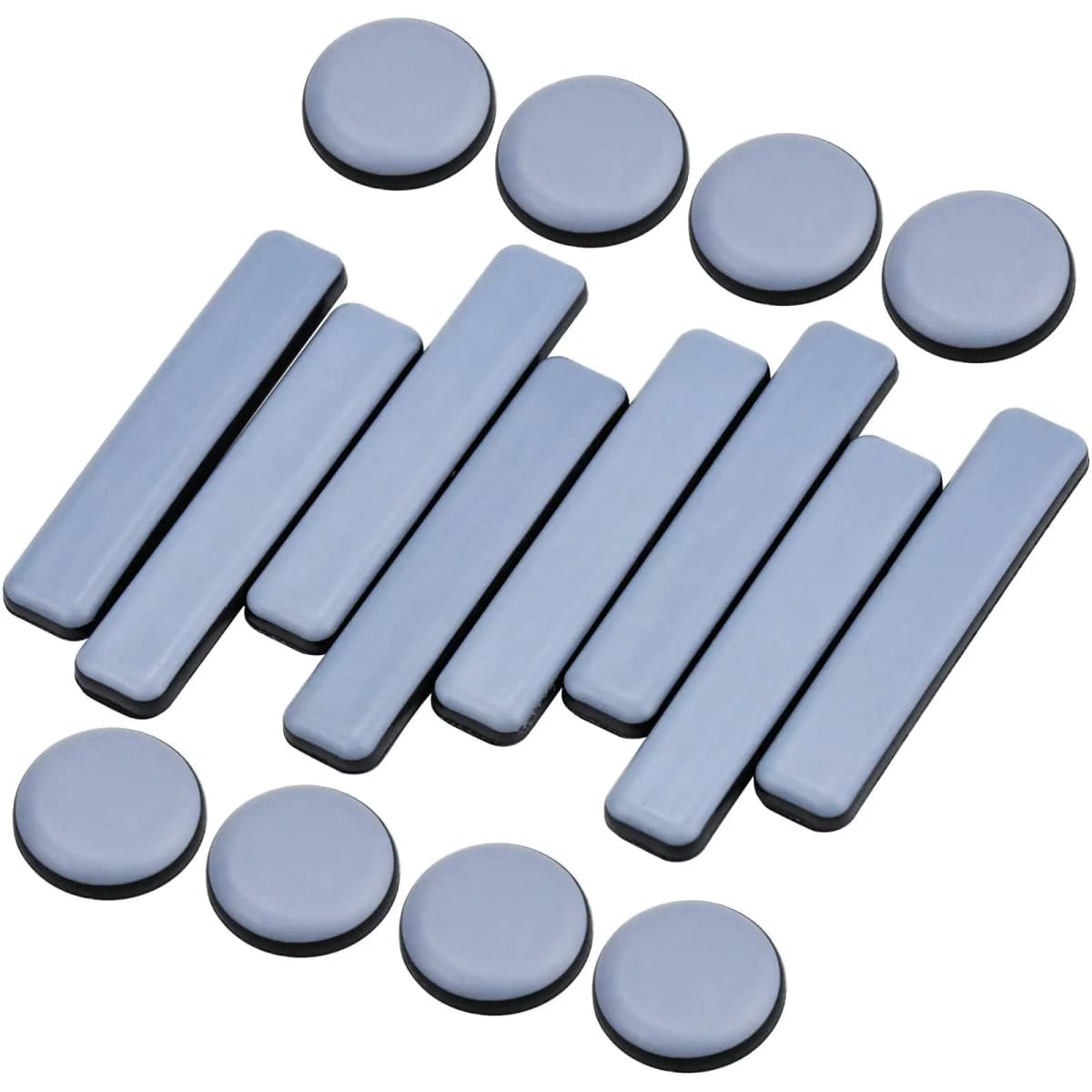 A04I 16 Pcs Furniture Glides PTFE Sliders Self-Adhesive Furniture Glides Set Round Square for Furniture Easy