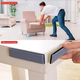A04I 16 Pcs Furniture Glides PTFE Sliders Self-Adhesive Furniture Glides Set Round Square for Furniture Easy