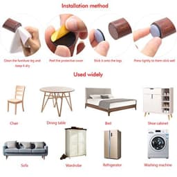 A04I 16 Pcs Furniture Glides PTFE Sliders Self-Adhesive Furniture Glides Set Round Square for Furniture Easy