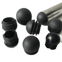 Domed Round Plastic Steel Pipe Plug 16mm~30mm Black Blanking End Caps Tube Inserts Plug Chair Foot Cover Furniture Accessories