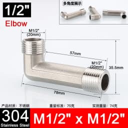 1-10pcs 1/2" 3/4" 304 Stainless Steel Connector Female Male Thread 2/3 Way Tee Type Reducing Elbow Adapter Union Coupler Fitting
