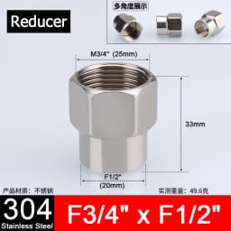1-10pcs 1/2" 3/4" 304 Stainless Steel Connector Female Male Thread 2/3 Way Tee Type Reducing Elbow Adapter Union Coupler Fitting