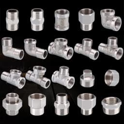 1-10pcs 1/2" 3/4" 304 Stainless Steel Connector Female Male Thread 2/3 Way Tee Type Reducing Elbow Adapter Union Coupler Fitting