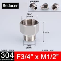 1-10pcs 1/2" 3/4" 304 Stainless Steel Connector Female Male Thread 2/3 Way Tee Type Reducing Elbow Adapter Union Coupler Fitting