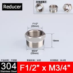 1-10pcs 1/2" 3/4" 304 Stainless Steel Connector Female Male Thread 2/3 Way Tee Type Reducing Elbow Adapter Union Coupler Fitting