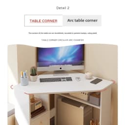 Modern Corner Desk with Bookshelf Storage for Home Office and Study Corner Writing Desk with Storage Shelves for Small Space