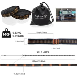 2Pcs High Bearing Capacity Hammock Straps 400kg Breaking Strength Polyester Hammock Belt Rope With 12KN Ring Buckle 2.8m