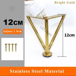 Thickened Stainless Steel Furniture Feet Bathroom Cabinet Foot Coffee Table Legs Sofa Bed Chair Adjustable Hardware Table Legs