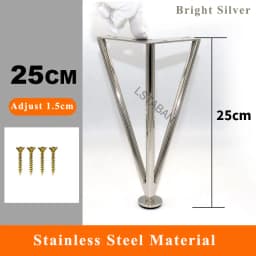 Thickened Stainless Steel Furniture Feet Bathroom Cabinet Foot Coffee Table Legs Sofa Bed Chair Adjustable Hardware Table Legs