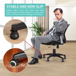 Office Chair Caster Swivel Wheels to Fixed Stationary Castors Replacement Bell Glides Furniture Chair Feet Wheel Stopper