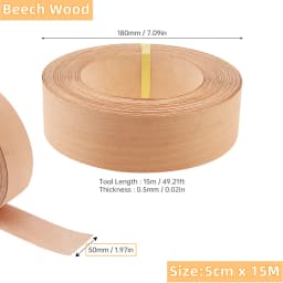 1.9cm/5cm x15M Hot Melt Adhesive Furniture Tape Melamine Edge Banding Strip/ Real Wood Pre Glued Veneer Sheet Cabinet Edge Decor