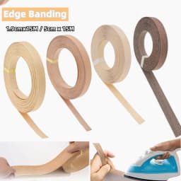 1.9cm/5cm x15M Hot Melt Adhesive Furniture Tape Melamine Edge Banding Strip/ Real Wood Pre Glued Veneer Sheet Cabinet Edge Decor