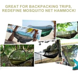 WESTTUNE Outdoor Camping Hammock with Mosquito Net Automatic Quick Opening Hanging Hammocks Fabric Hanging Sleeping Swing Bed