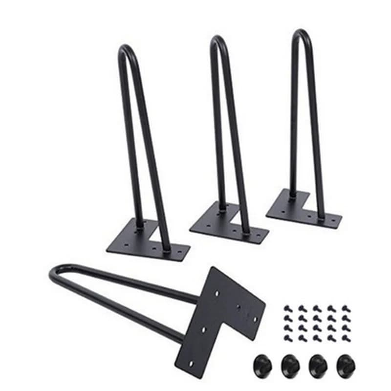 U Shaped Chair Legs DIY Sofa Leg, Black Color Solid Iron Metal Furniture Foot Cabinet Feet 8/10/14/18/22/28 Inch, 10/20/30/40 Cm