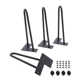 U Shaped Chair Legs DIY Sofa Leg, Black Color Solid Iron Metal Furniture Foot Cabinet Feet 8/10/14/18/22/28 Inch, 10/20/30/40 Cm