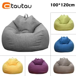 OTAUTAU Cotton Linen Bean Bag Cover Without Filler DD002