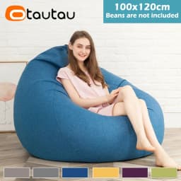 OTAUTAU Cotton Linen Bean Bag Cover Without Filler DD002