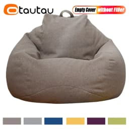 OTAUTAU Cotton Linen Bean Bag Cover Without Filler DD002