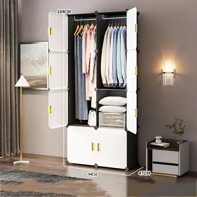 Nordic Clothes Wardrobe Closet Partitions Organizer Bedroom Plastic Wardrobe Display Storage Partition Muebles Lounge Furniture