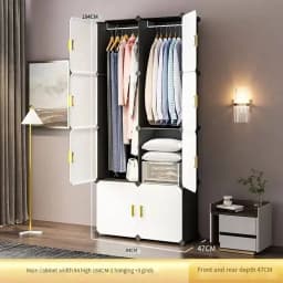 Nordic Clothes Wardrobe Closet Partitions Organizer Bedroom Plastic Wardrobe Display Storage Partition Muebles Lounge Furniture