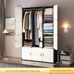 Nordic Clothes Wardrobe Closet Partitions Organizer Bedroom Plastic Wardrobe Display Storage Partition Muebles Lounge Furniture