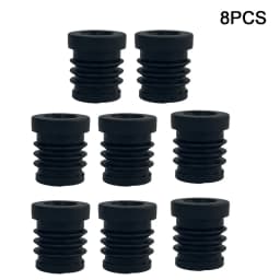 M6*19MM Round Tube Design Black Non-Slip Plastic Adjstable Furniture Leg Caps,