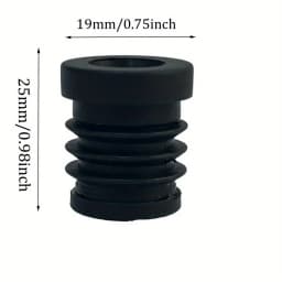 M6*19MM Round Tube Design Black Non-Slip Plastic Adjstable Furniture Leg Caps,