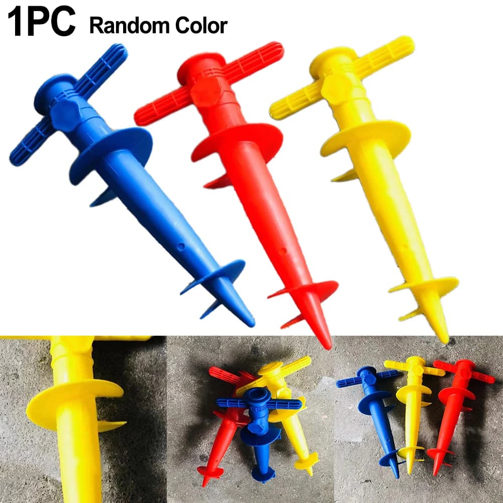 1pc Umbrella Bases Floor Fork Spikes Adjustable Sun Beach Patio 31x17cm Plastic Sand Ground Fixation Tools Spikes Color Random