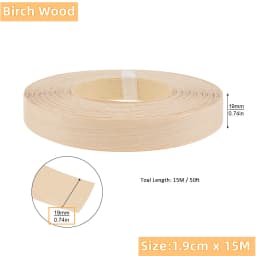 15 Meter Wood Edge Strip Banding Hot Melt Self-Adhesive Furniture Tape Edging Veneer Sheet Cabinet Edge Decoration 1.9CM Width