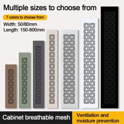 50/80cm Wide Rectangle Aluminum Alloy Air Vent Ventilator Grille Cover Doors Cabinet Wardrobe Breathable Mesh Air Vent