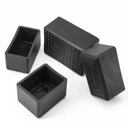 Black Square Silicone Chair Leg Caps PVC Soft Rubber Pipe Sleeve Tube Cap Non-slip Table Foot Dust Cover 10x10mm-45x75mm