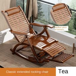 Folding Rocking Chair Lazy Lunch Break Balcony Lazy Leisure Nap Bamboo Easy Chair for Home Use Sillon Plegable Katlanabilir